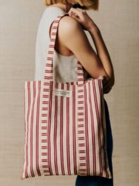 NEW Sezane Red Striped Tote